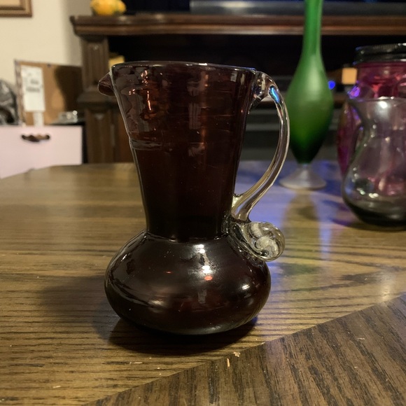Gorgeous, Hand-Blown, Amethyst Glass Pitcher/ Creamer - Picture 2 of 7